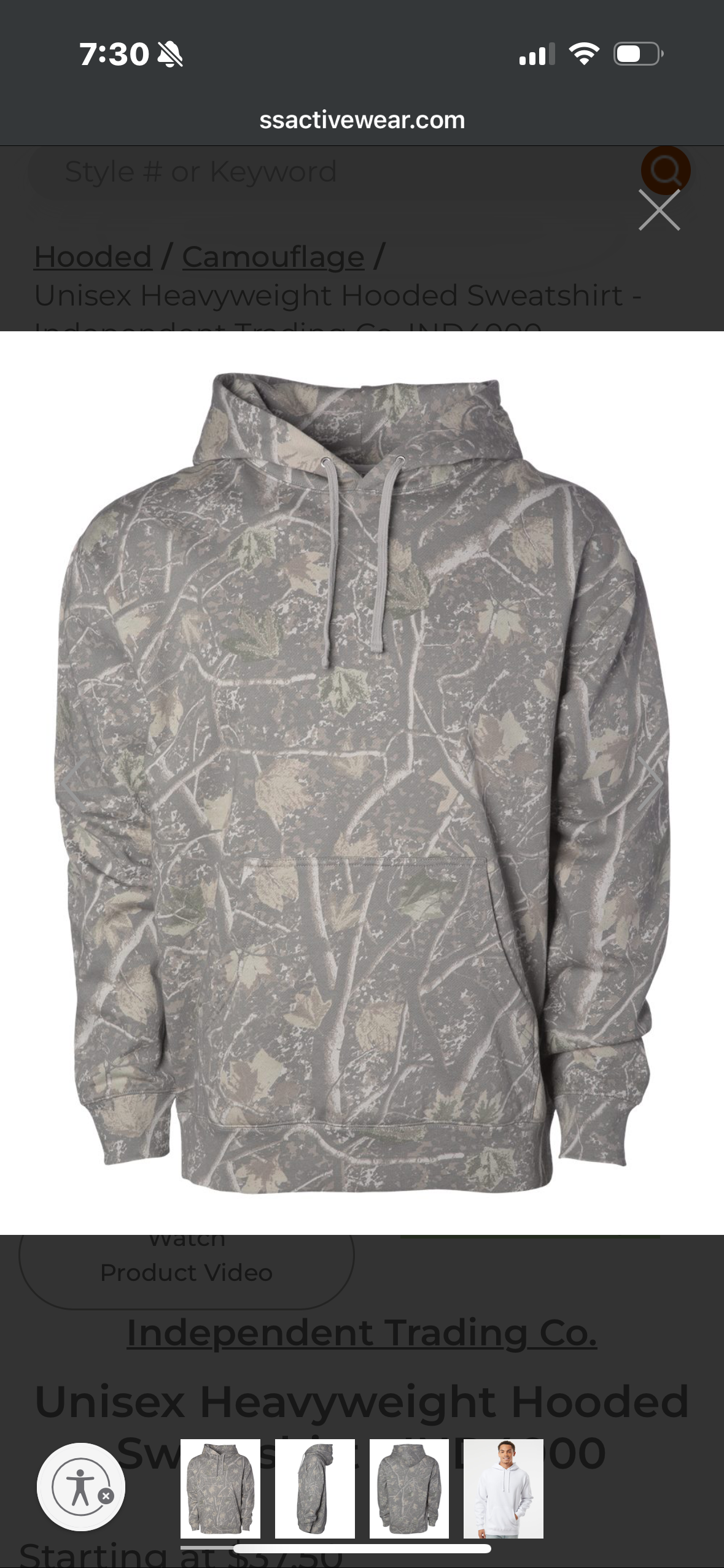Man in White Camo Heavy Weight Hoodie