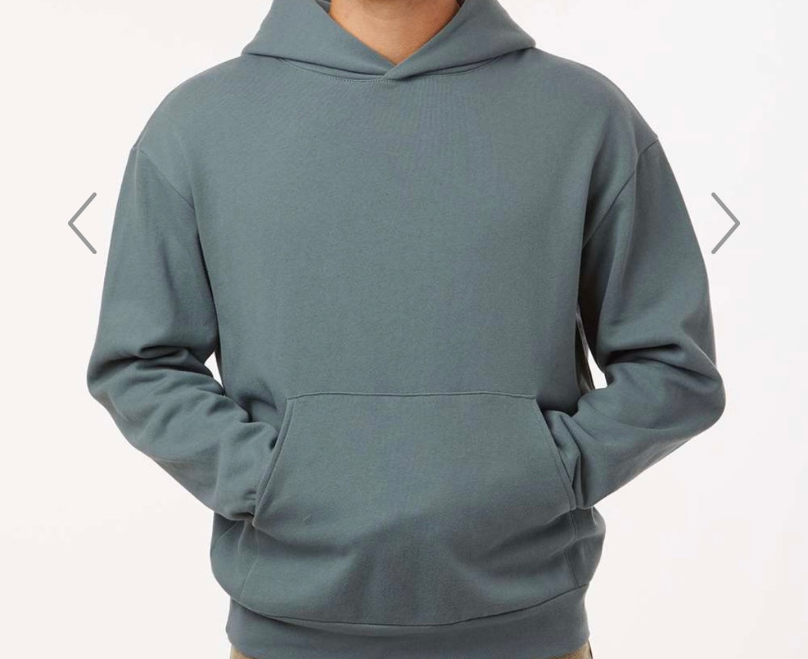 Man in White Mid-Weight Hoodie