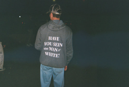 Man in White Mid-Weight Hoodie