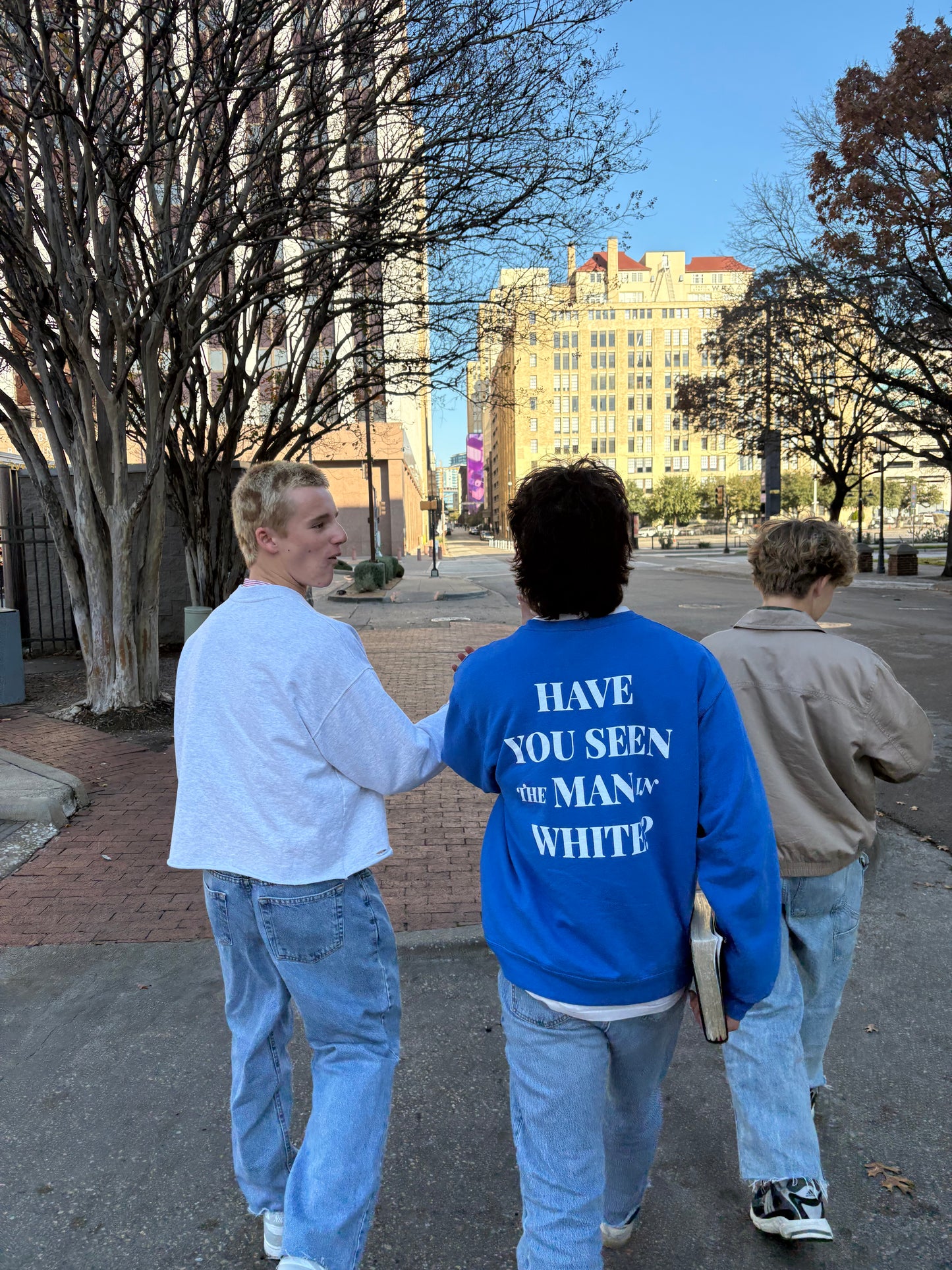 Man in White Heavy Weight Crewneck