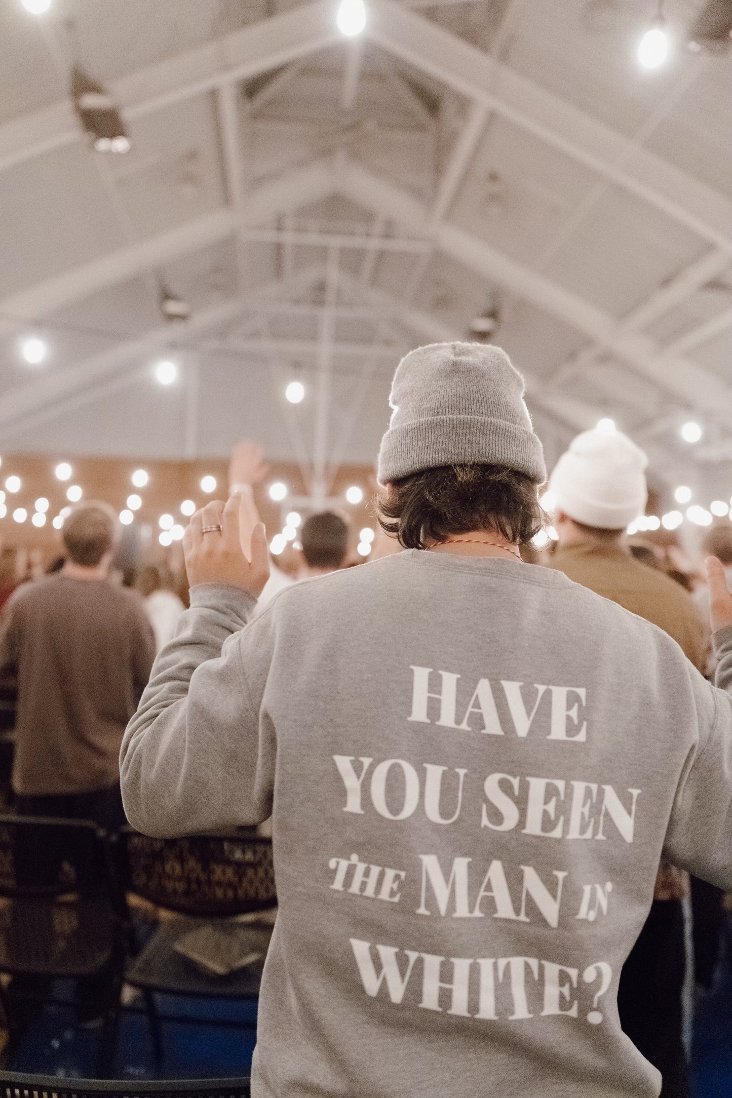 Man in White Heavy Weight Crewneck