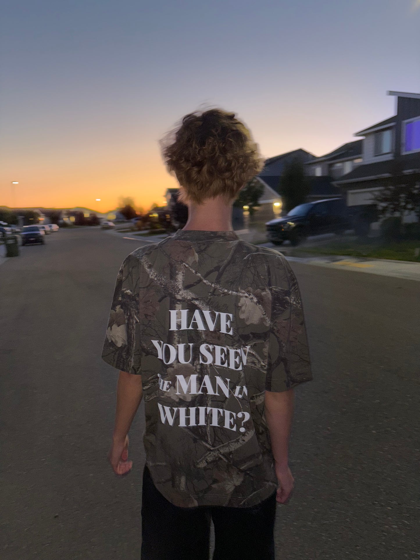 Man in White Camo T-Shirt - 4 Languages